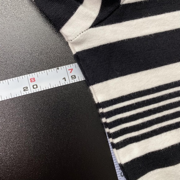 NWT Talbots Shirt Womens MP Petite Black White Stripe Square Neck 3/4 Sleeve Top - Picture 8 of 12